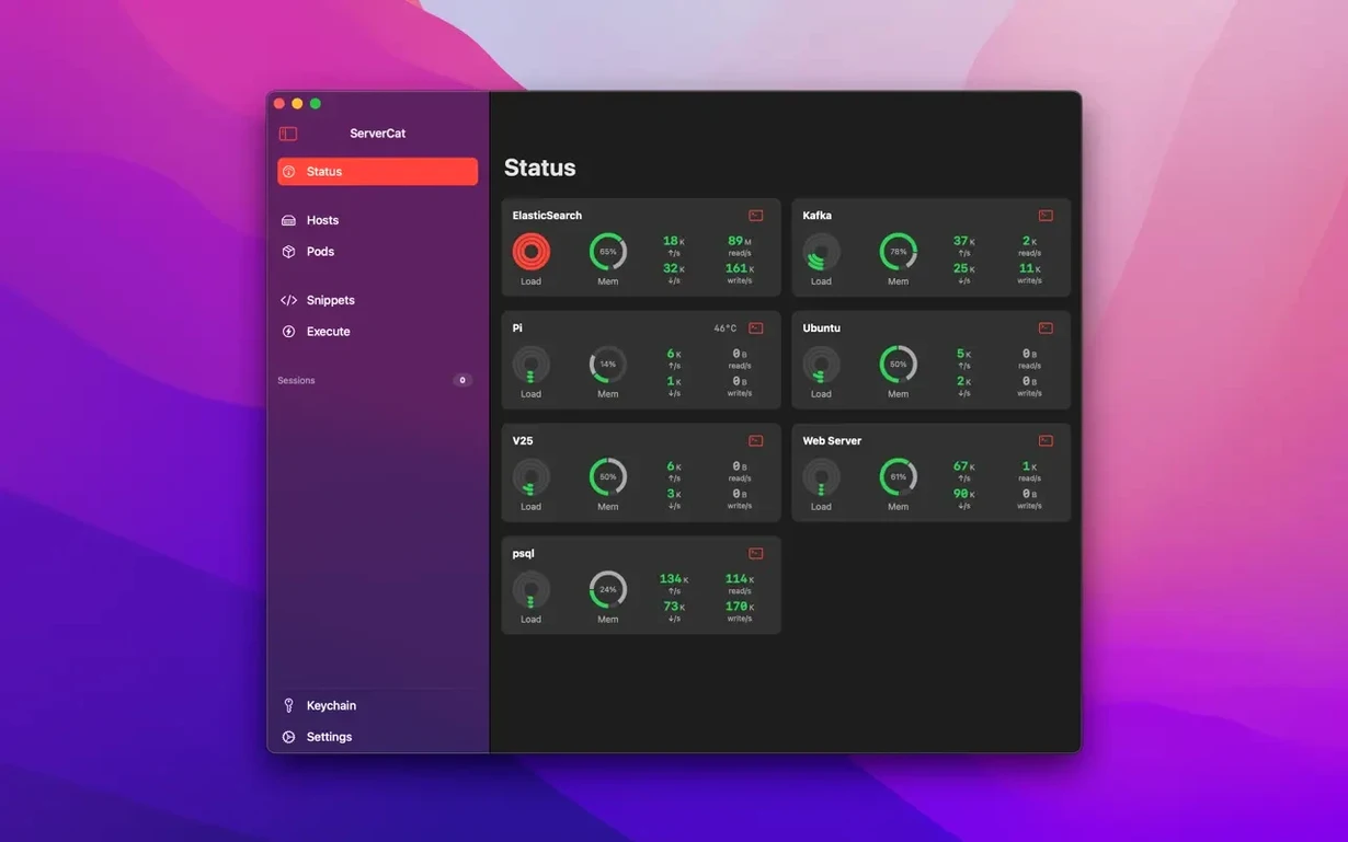 ServerCat - SSH Terminal — example 1 download servercat - ssh terminal for mac: the interface