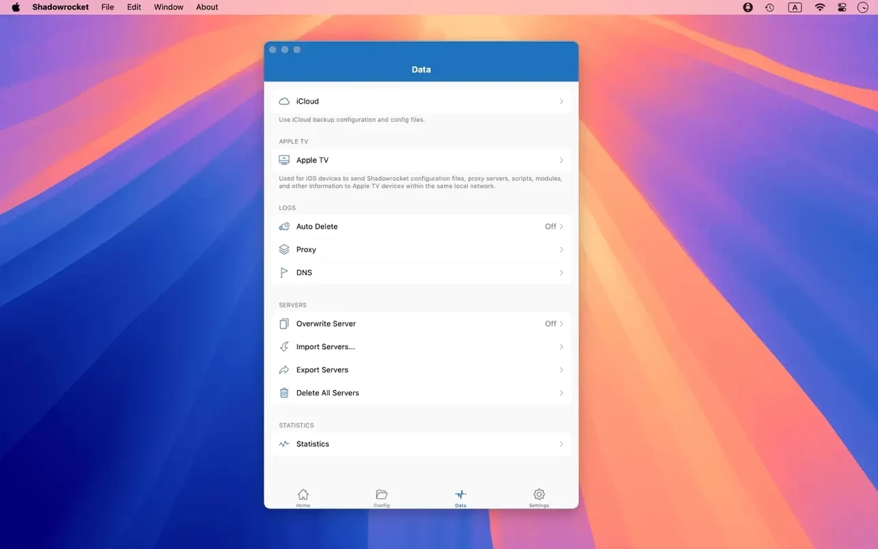 Shadowrocket macOS window 5