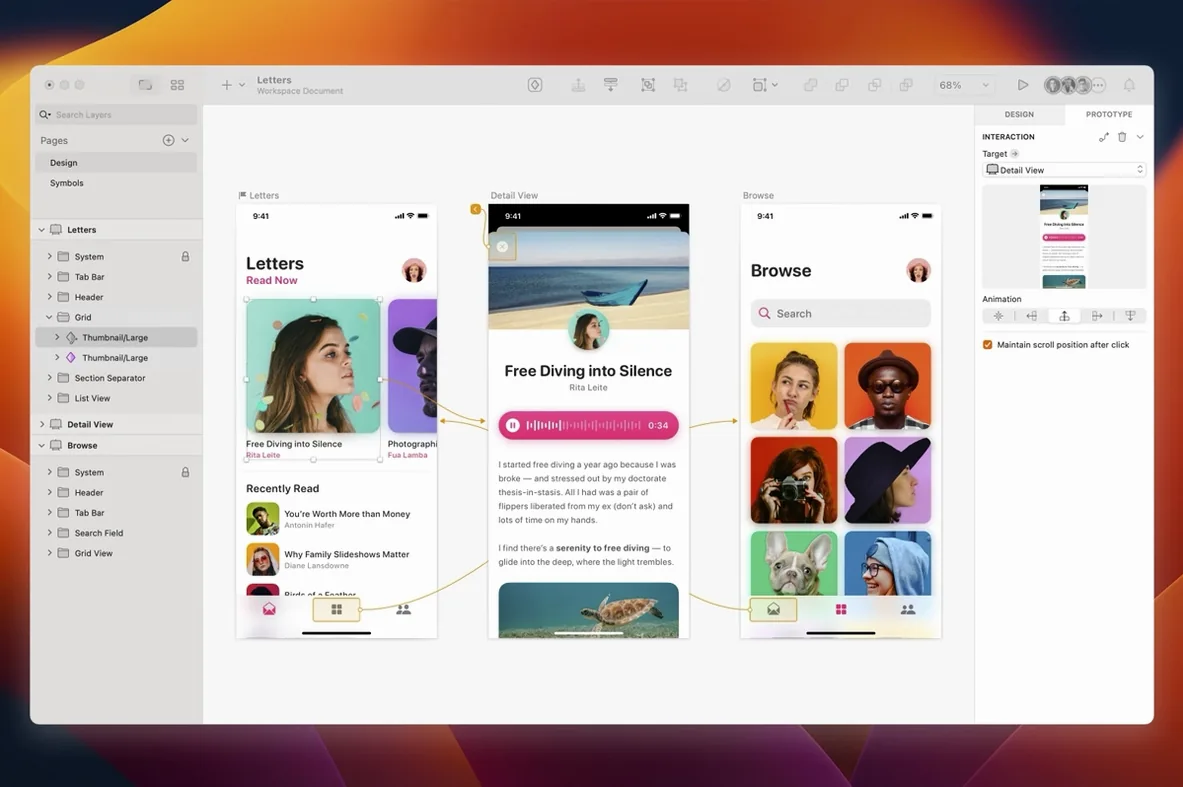 Sketch app screen 2