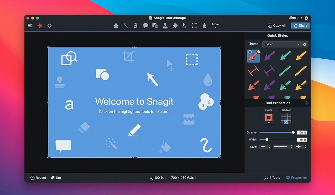 snagit for mac download: the interface