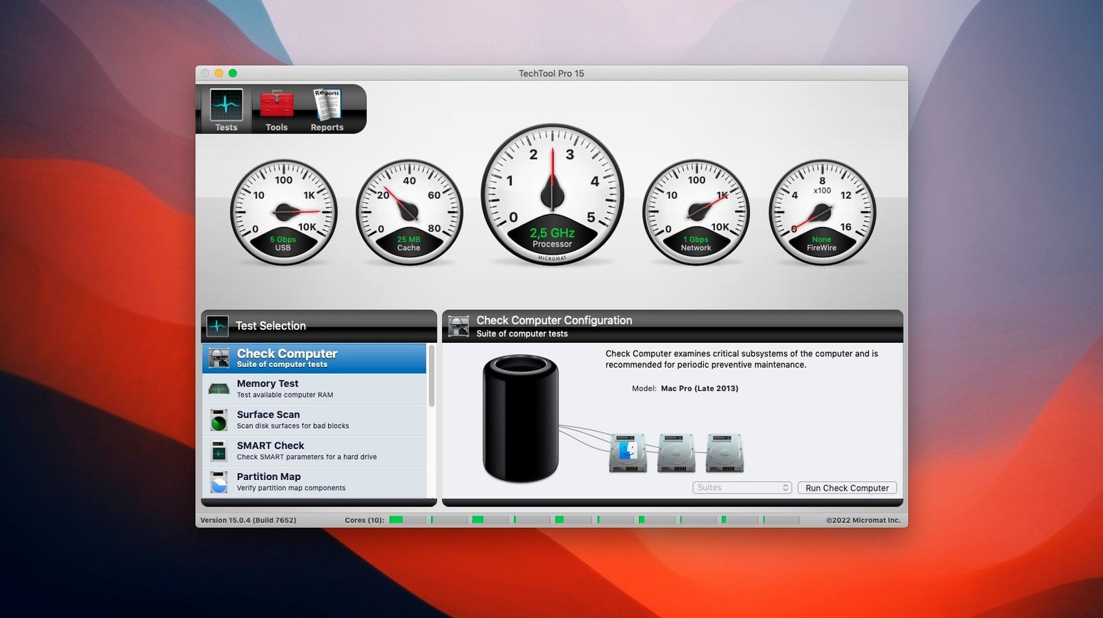 Techtool Pro — example 1 techtool pro mac: the interface