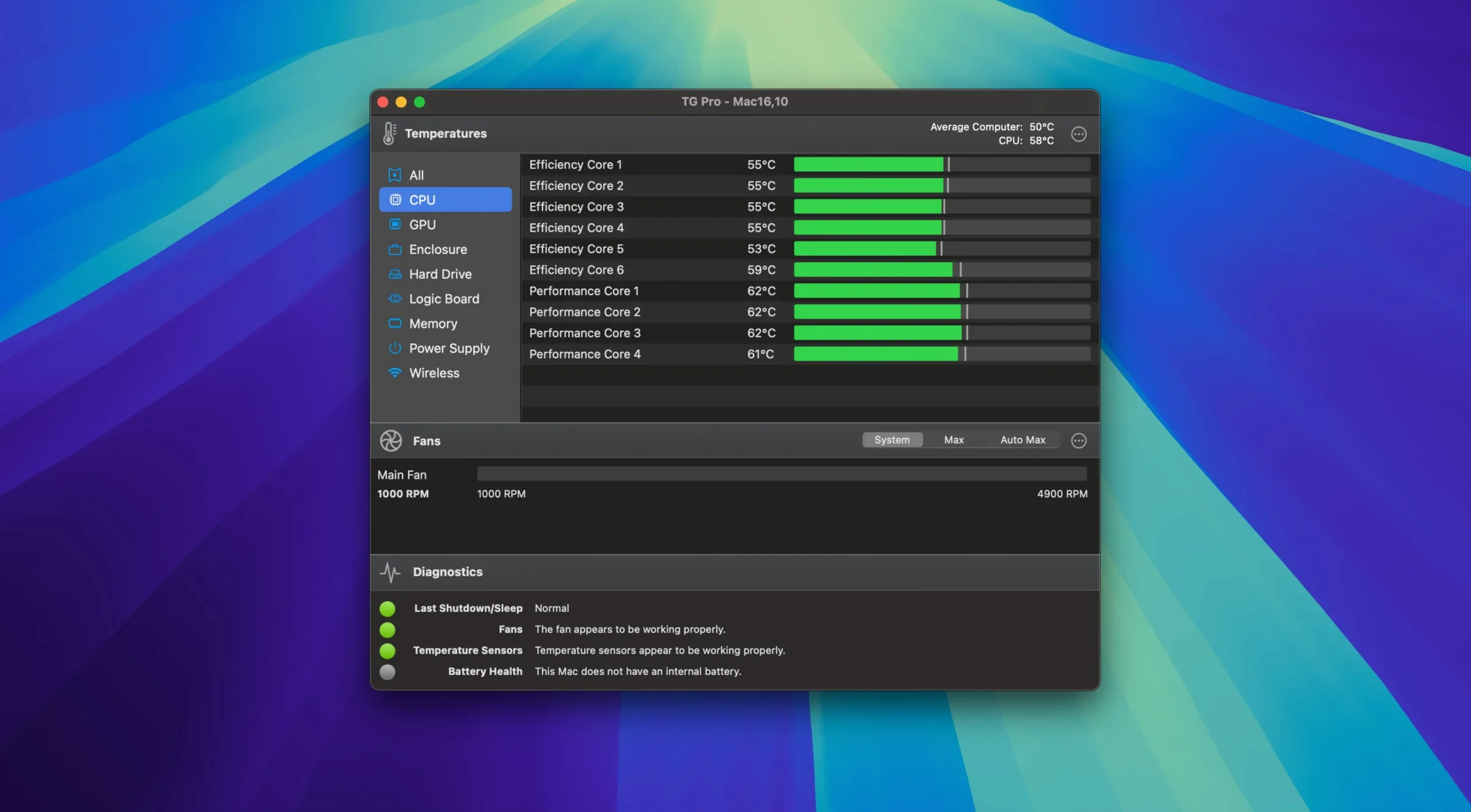 TG Pro macOS window 2