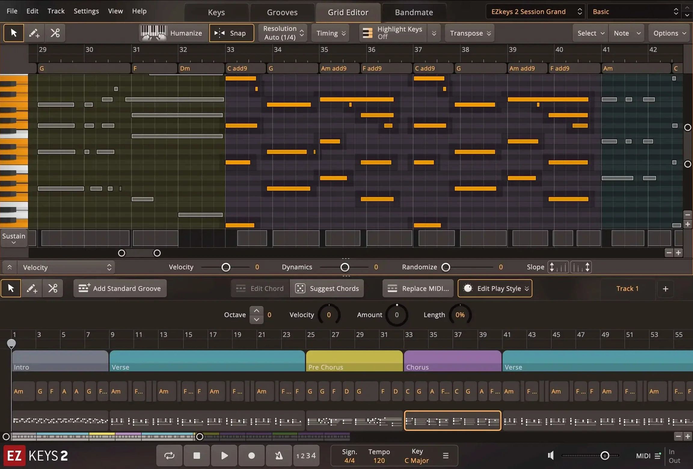 Toontrack EZkeys — example 3 Toontrack EZkeys macOS window 3