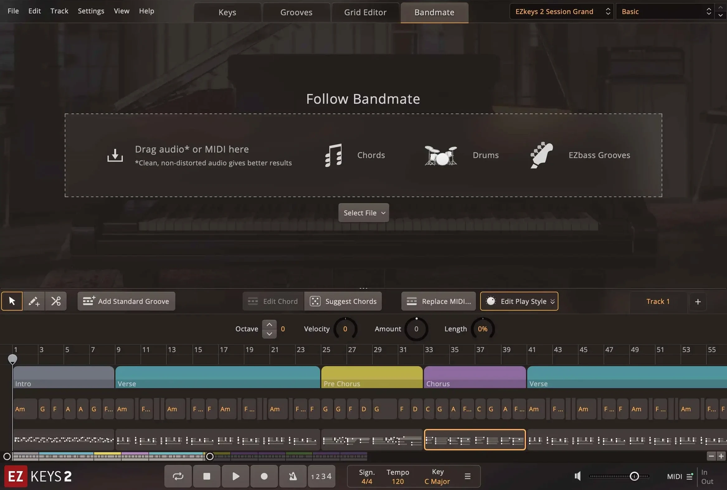 Toontrack EZkeys — example 4 Toontrack EZkeys macOS window 4