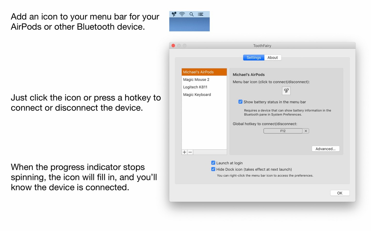 toothfairy for mac free download: the interface