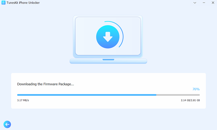 TunesKit iPhone Unlocker walkthrough 3 TunesKit iPhone Unlocker app screen 3