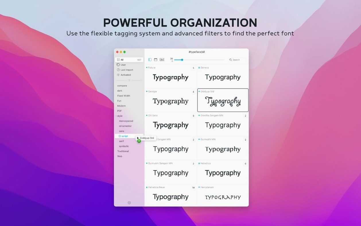 Typeface walkthrough 2 Typeface app screen 2