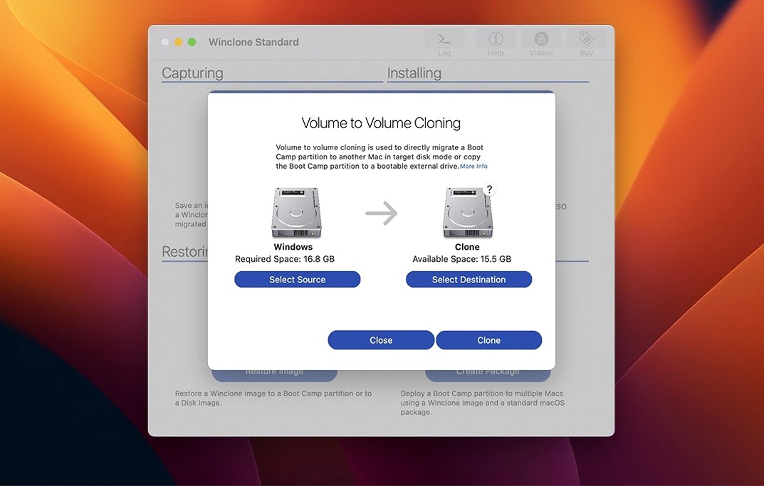 Winclone Pro walkthrough 2 Winclone Pro app screen 2